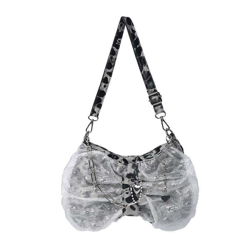 Fresh and sweet street fashion mesh underarm bag