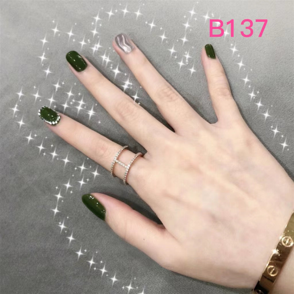 Short Nail Art—24 pieces/box +1 glue【28】