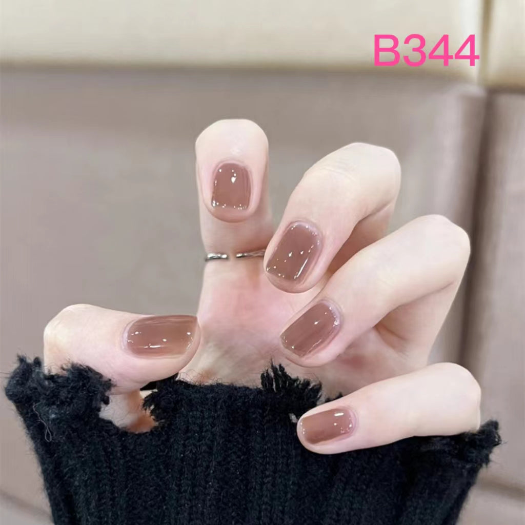 Pure Color Short Nail Art —24 pieces/box +1 glue【19】