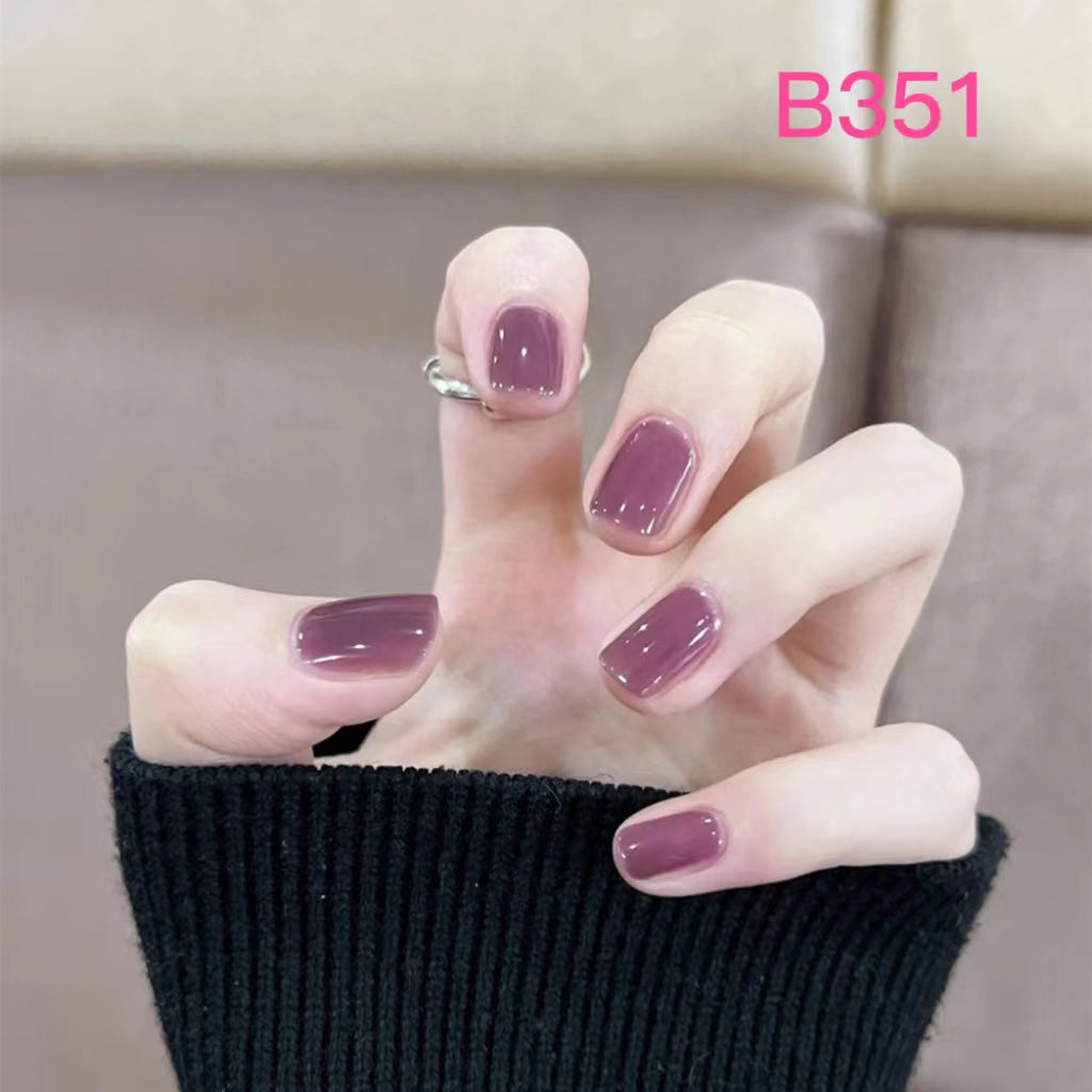 Pure Color Short Nail Art —24 pieces/box +1 glue【19】