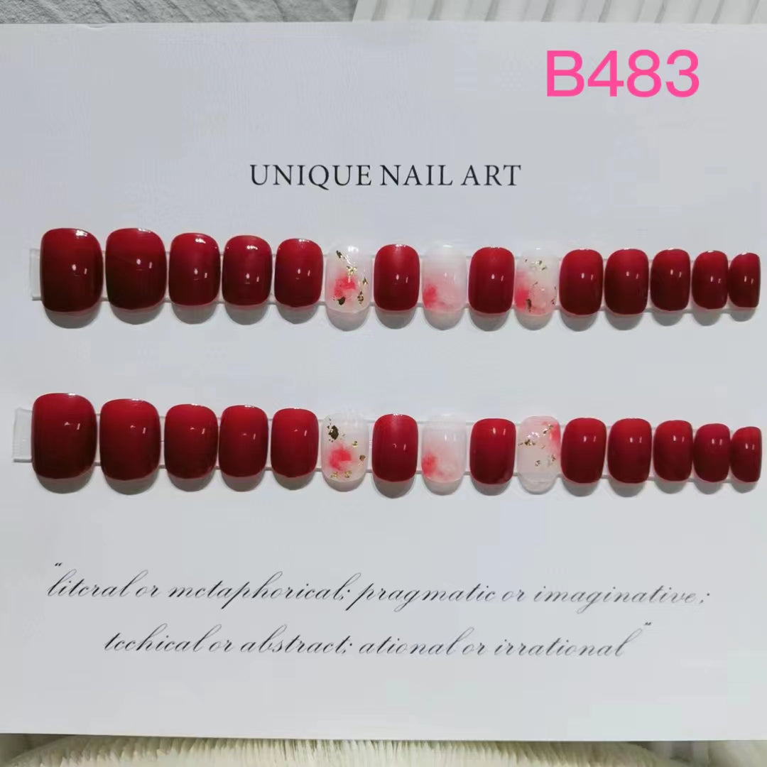 Short Nail Art—24 pieces/box +1 glue【28】