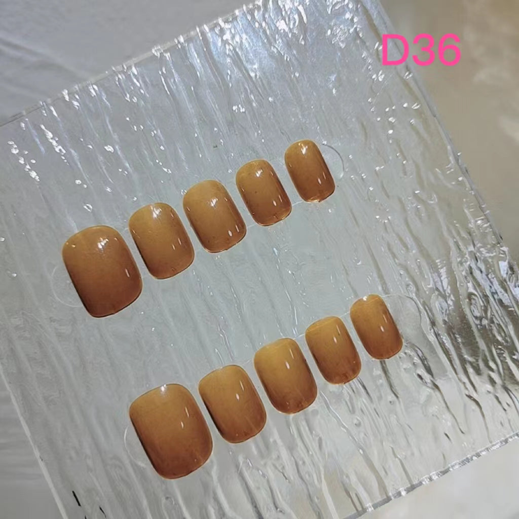 Pure Color Short Nail Art —24 pieces/box +1 glue【19】