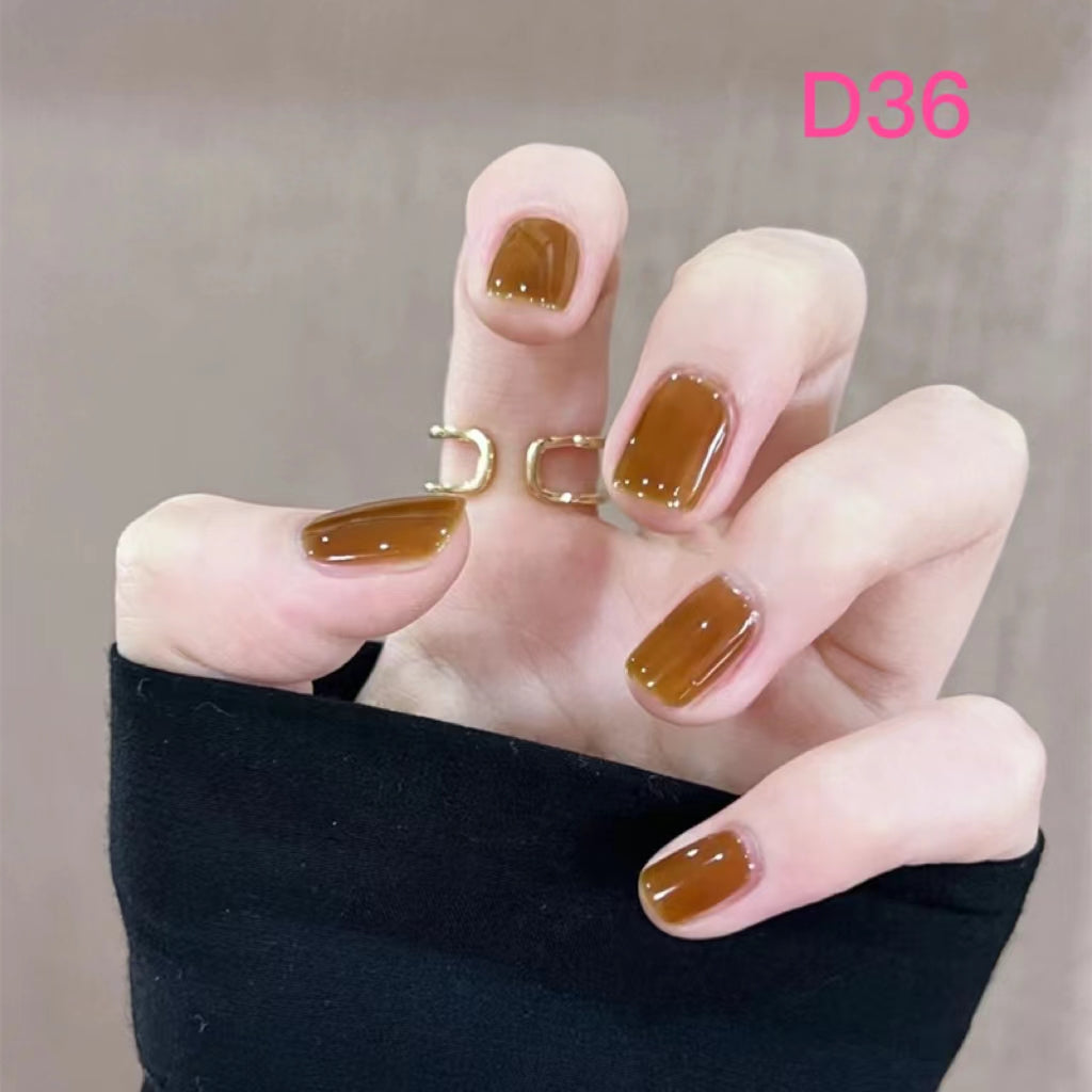 Pure Color Short Nail Art —24 pieces/box +1 glue【19】