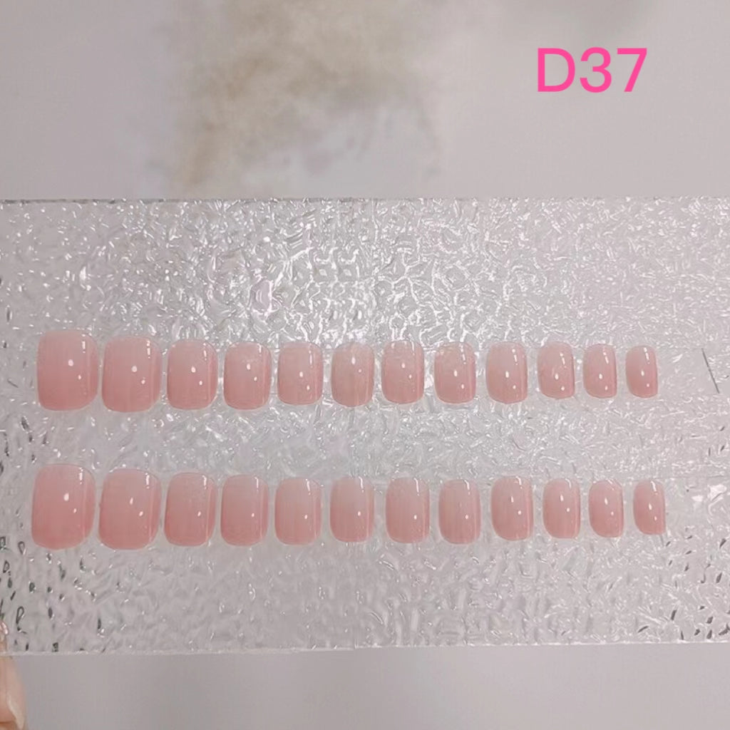 Pure Color Short Nail Art —24 pieces/box +1 glue【19】