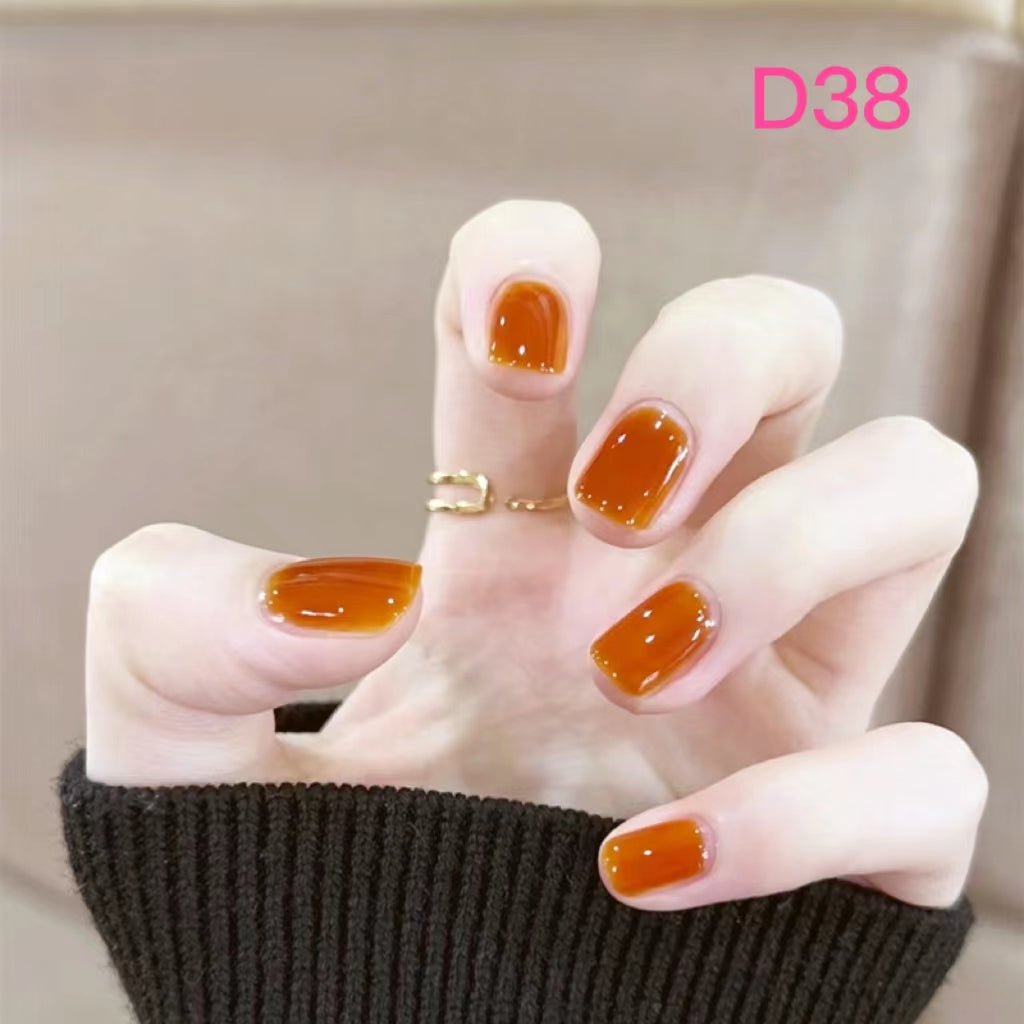 Pure Color Short Nail Art —24 pieces/box +1 glue【19】