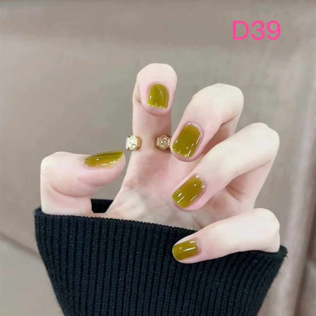 Pure Color Short Nail Art —24 pieces/box +1 glue【19】