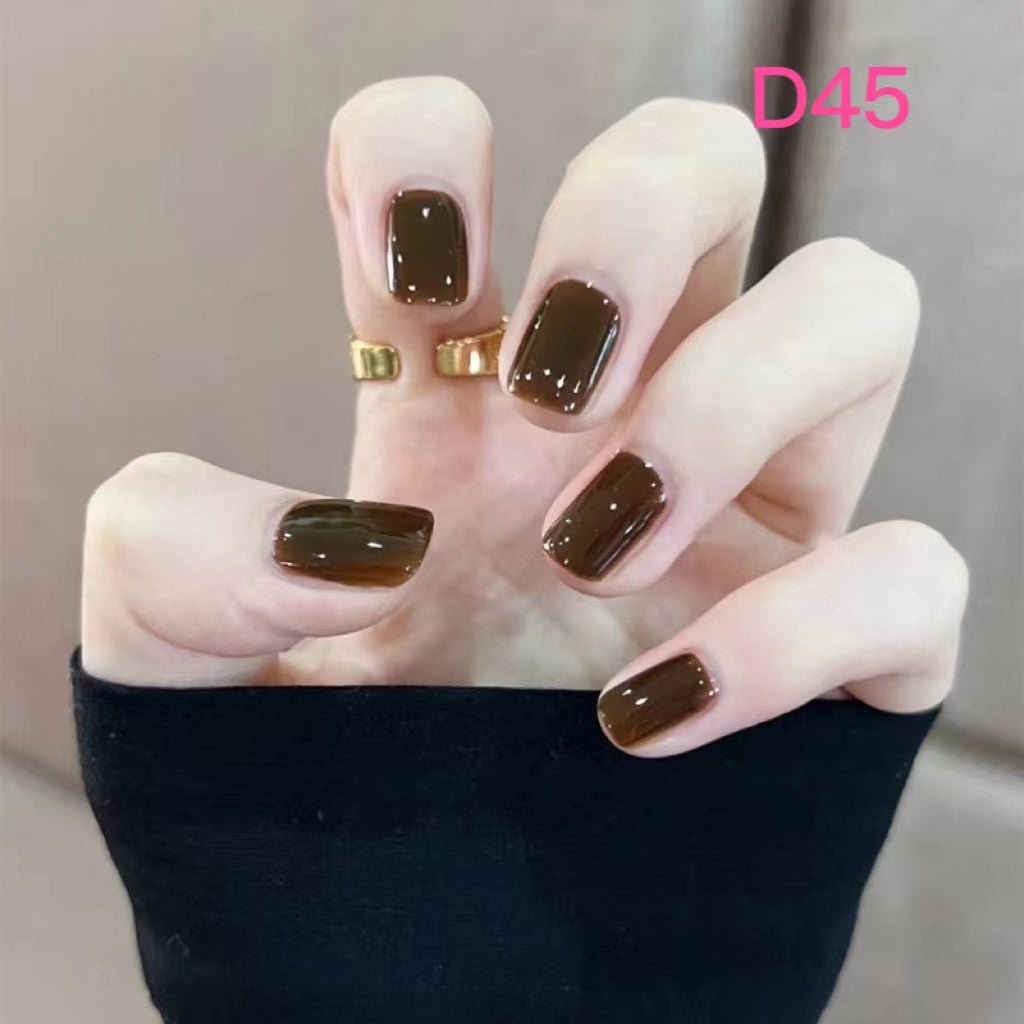 Pure Color Short Nail Art —24 pieces/box +1 glue【19】