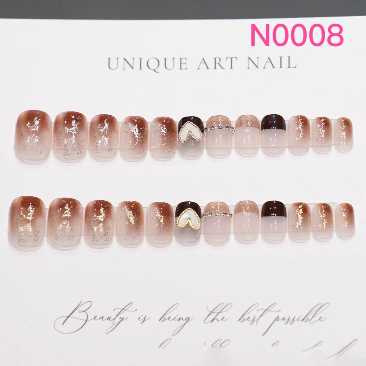 Short Nail Art—24 pieces/box +1 glue【28】