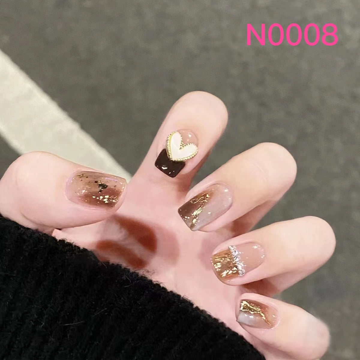 Short Nail Art—24 pieces/box +1 glue【28】